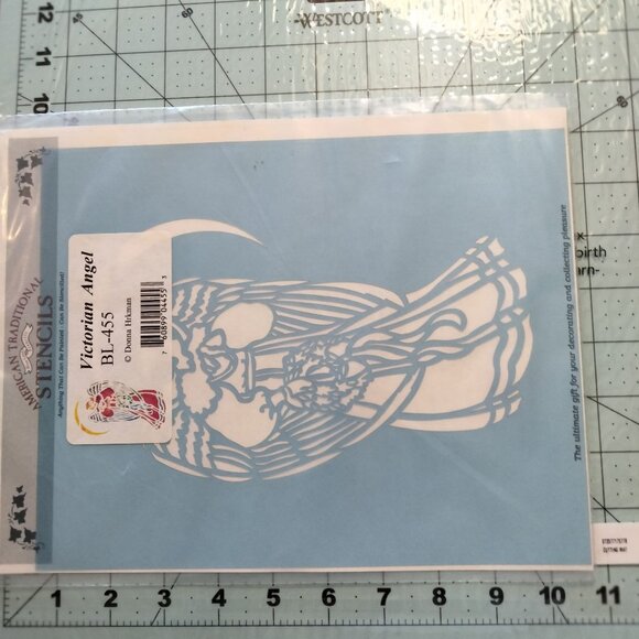 American Traditional Blue Laser Stencil Victorian Angel Donna Hrkman BL 455 - Picture 4 of 4